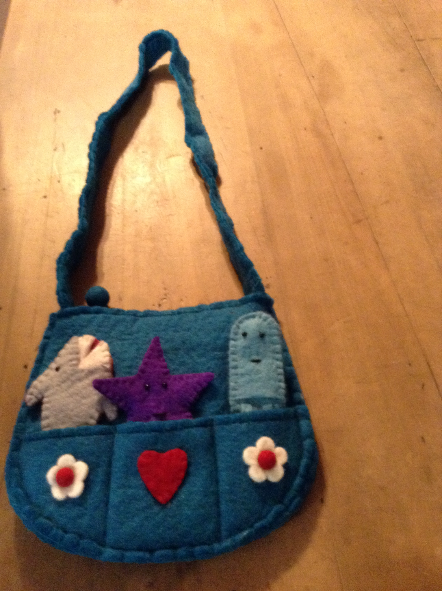 Finger Puppet Bag - teal