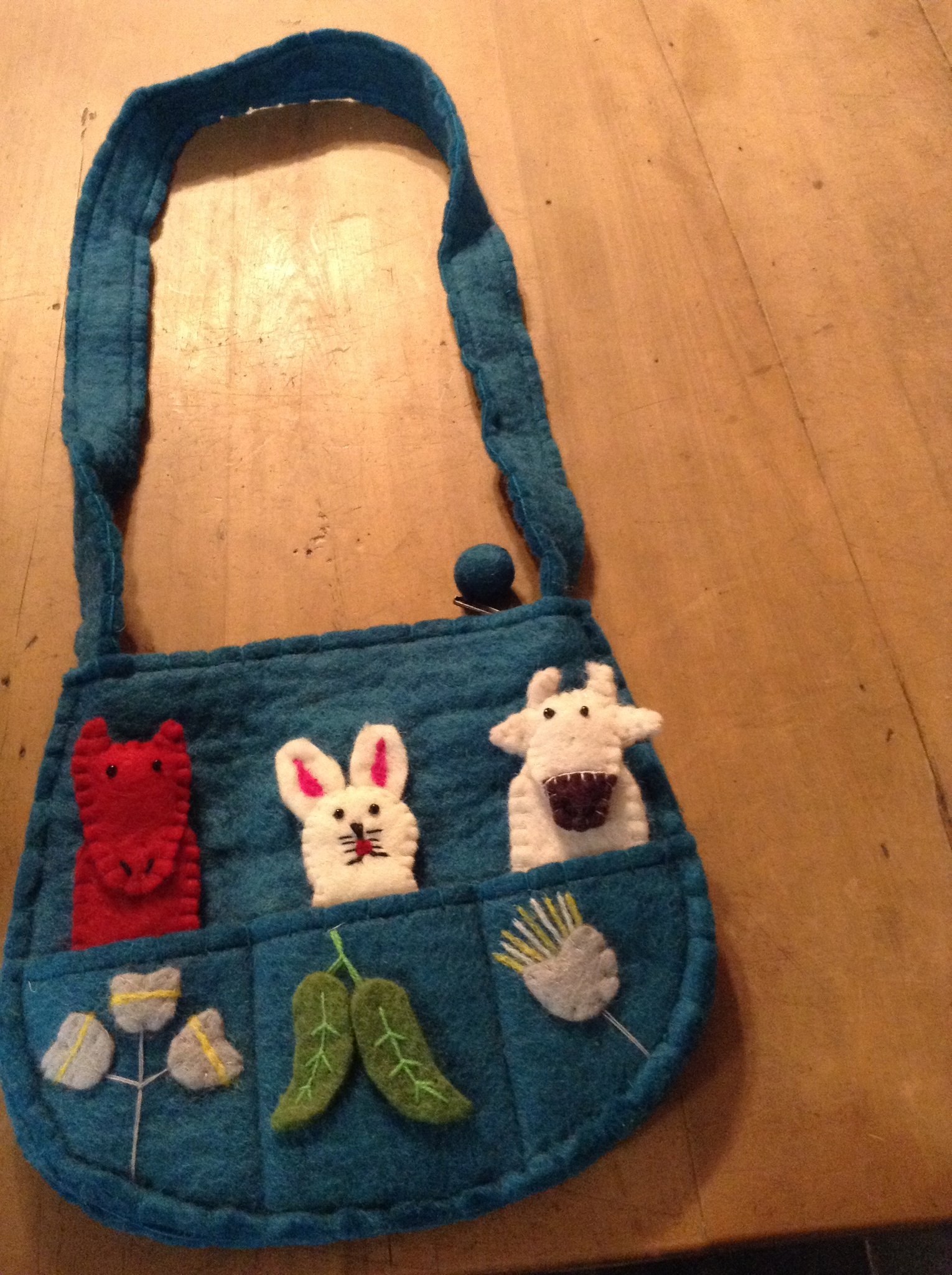 Finger Puppet Bag - teal