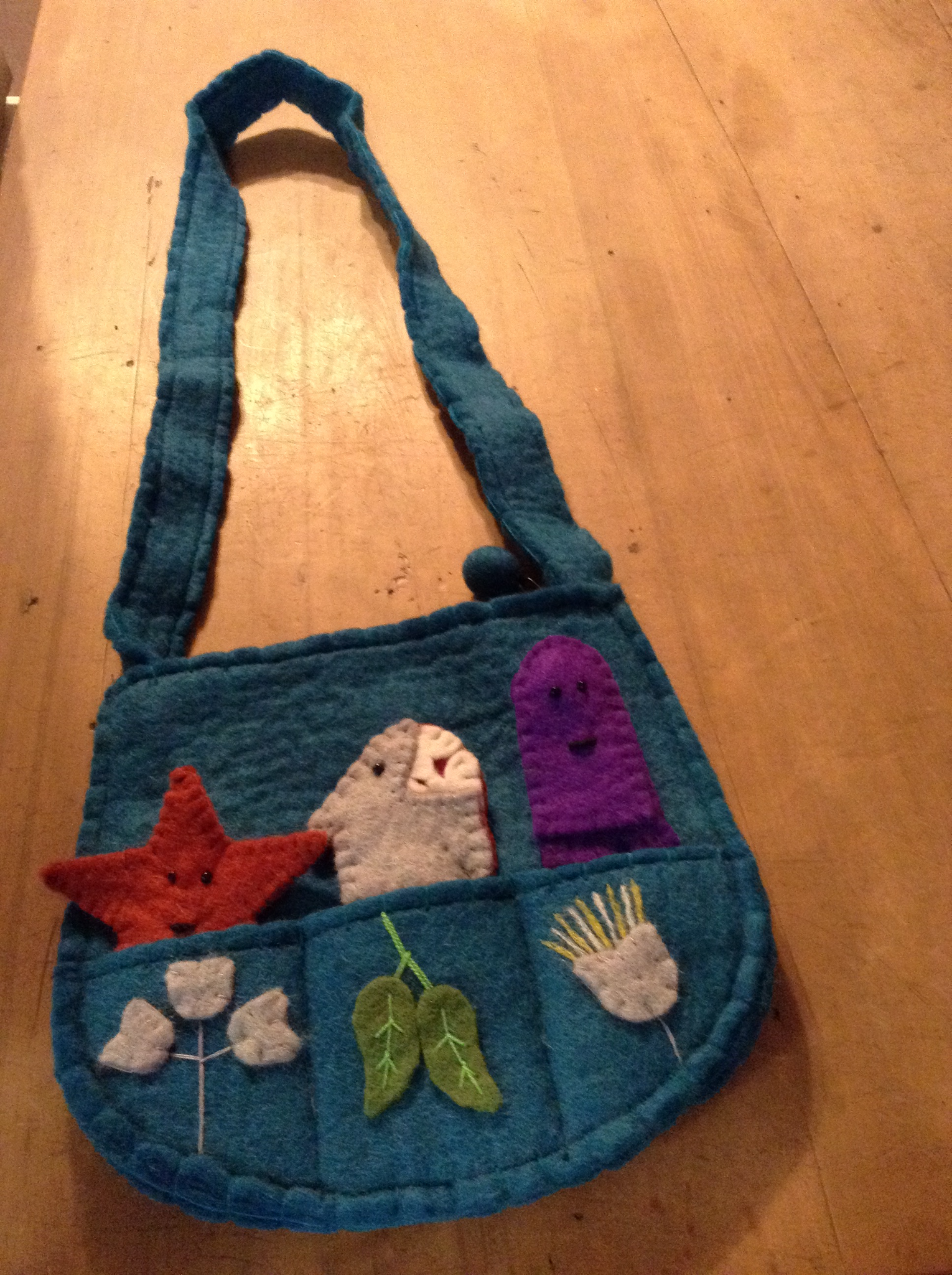 Finger Puppet Bag - teal